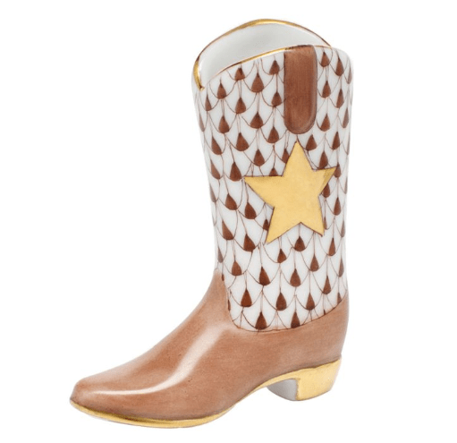 Cowboy Boot in Chocolate - Herend - Gaines Jewelers