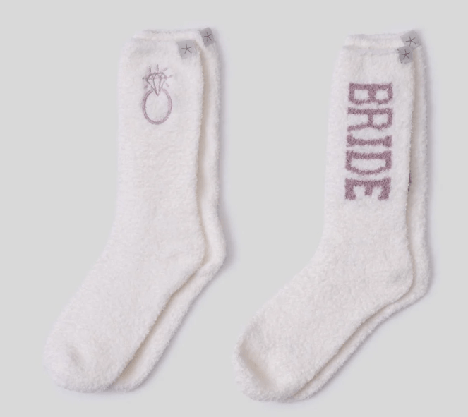 CozyChic Bridal Sock Set - Pearl/Teaberry - Barefoot Dreams - Gaines Jewelers