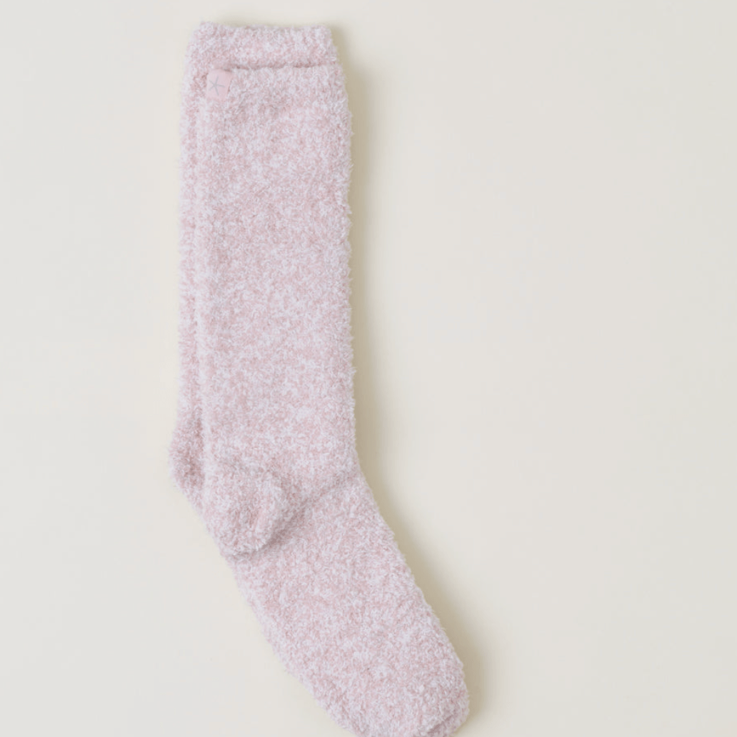 CozyChic® Heathered Socks - Rose - White - Small/Medium - Barefoot Dreams - Gaines Jewelers