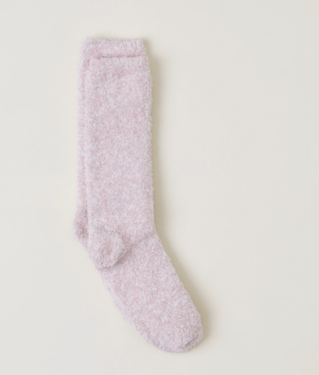 CozyChic® Heathered Socks - Rose - White - Small/Medium - Barefoot Dreams - Gaines Jewelers