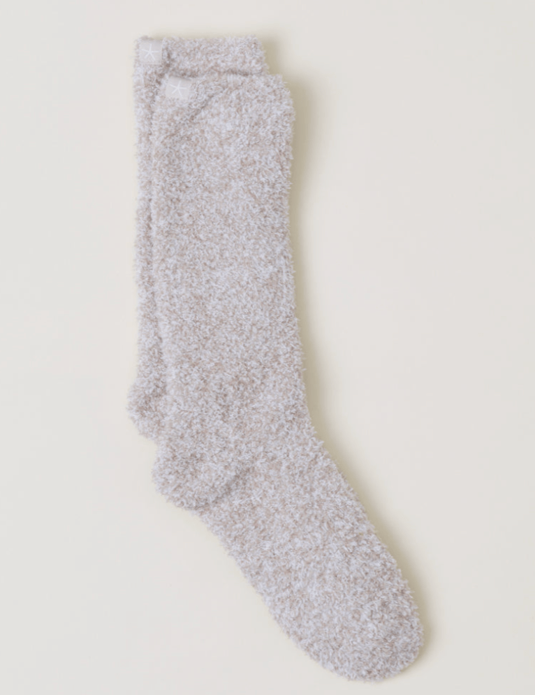 CozyChic® Heathered Socks - Stone/White - Small/Medium - Barefoot Dreams - Gaines Jewelers