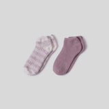 CozyChic® Heathered Stripe Ankle Sock Set - Teaberry/Multi - Barefoot Dreams - Gaines Jewelers