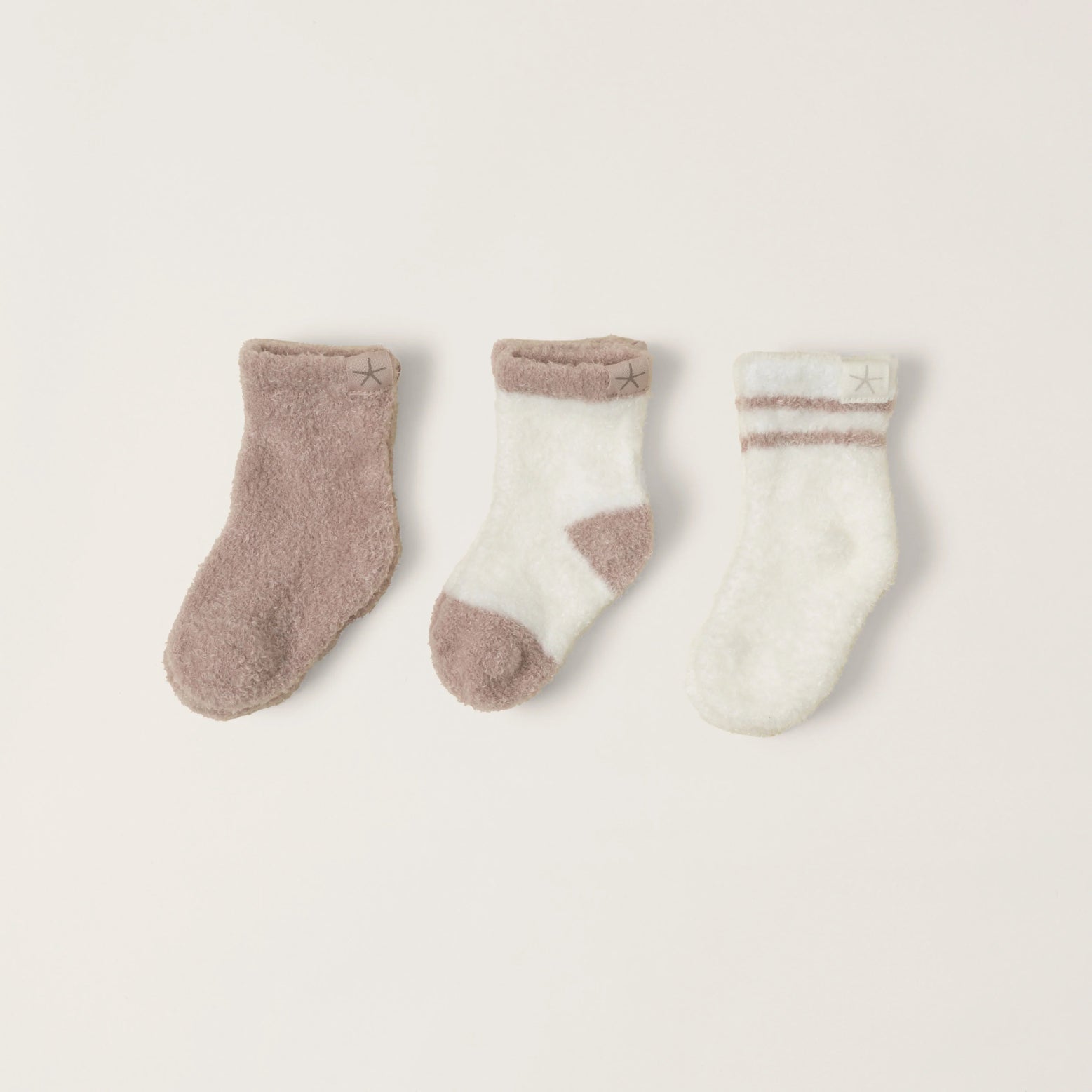 CozyChic Lite® Infant 3 Pack Sock Set - Faded Rose / Pearl - Barefoot Dreams - Gaines Jewelers