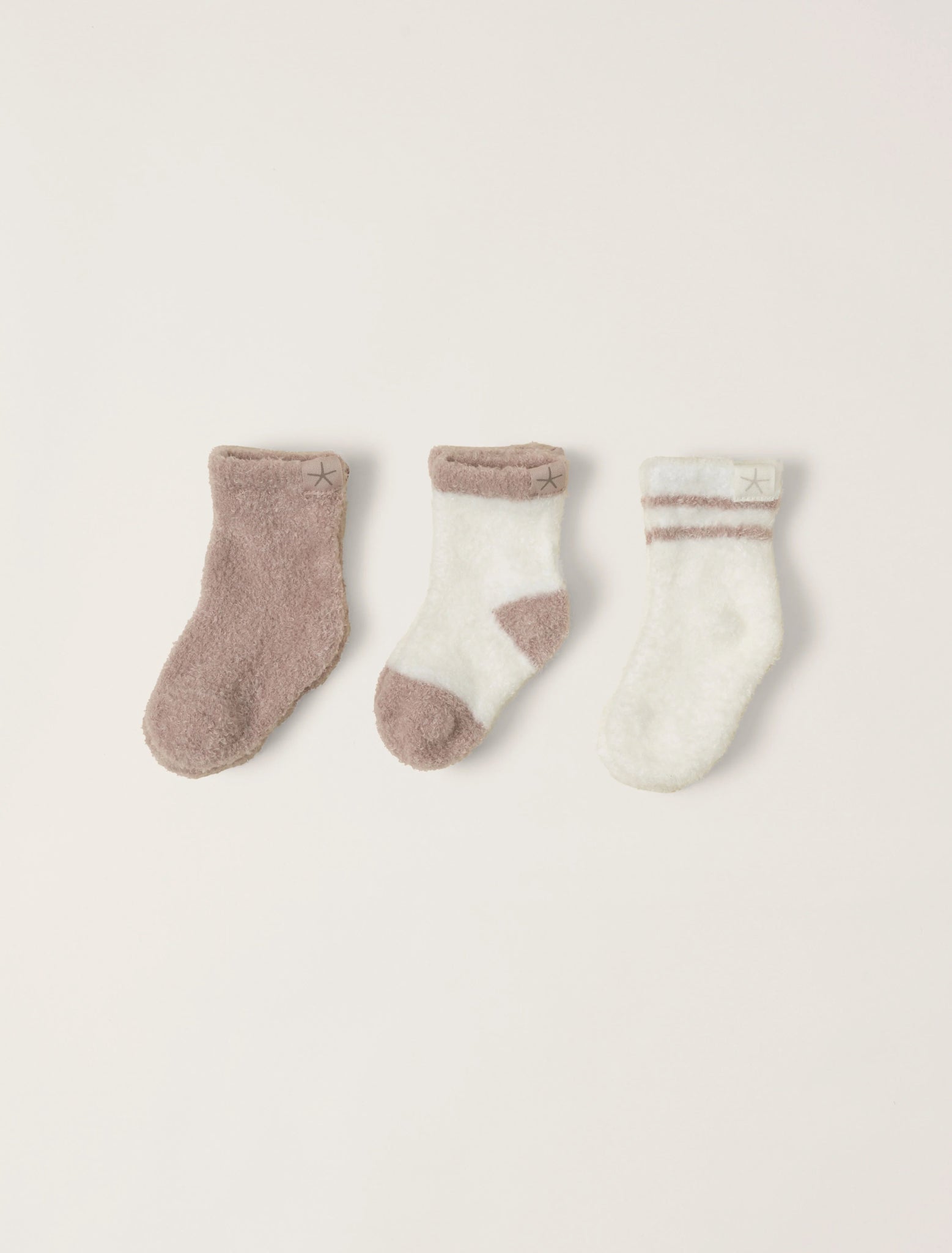 CozyChic Lite® Infant 3 Pack Sock Set - Faded Rose / Pearl - Barefoot Dreams - Gaines Jewelers