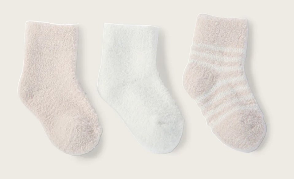 CozyChic Lite® Infant 3 Pack Sock Set - Pink/Pearl - Barefoot Dreams - Gaines Jewelers
