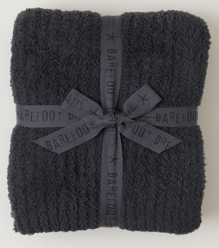 CozyChic® Ribbed Throw - Carbon - Barefoot Dreams - Gaines Jewelers