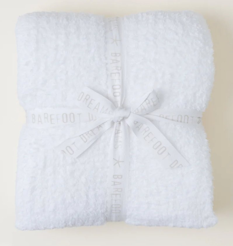 CozyChic® Ribbed Throw - White - Barefoot Dreams - Gaines Jewelers