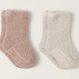 CozyChic® Toddler 2 Pack Socks With Grippers Stone & Willow - Barefoot Dreams - Gaines Jewelers