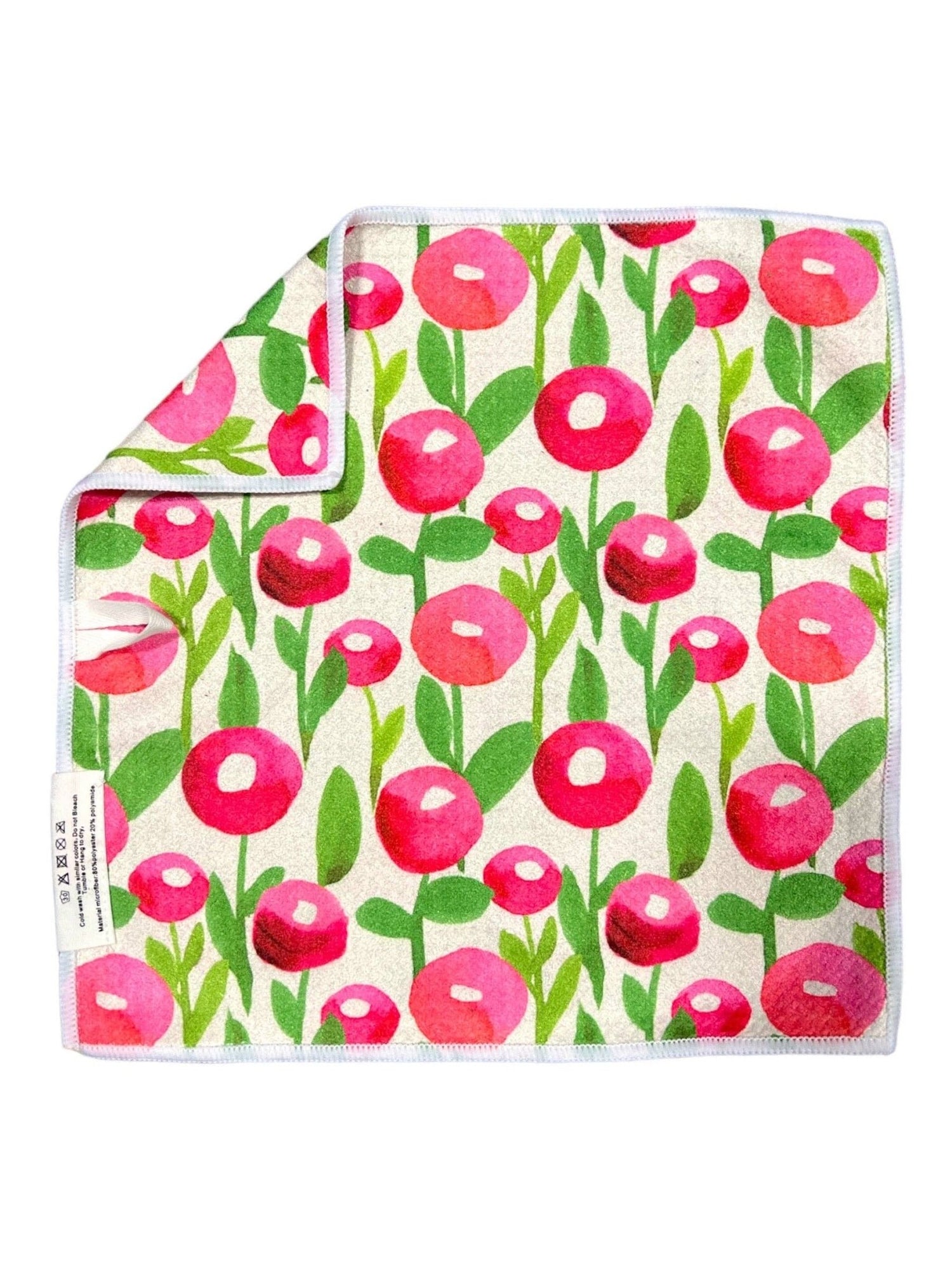 Crae.Home - Poppie: Double - Sided Washcloth: Washcloth / Pink/Green - Gaines Jewelers