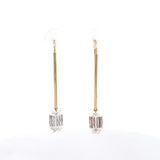 Crisscross Cut Lab Diamond 4.13ctw Drilled Drop Earring 14k Yellow Gold - Reflection Diamonds - Gaines Jewelers