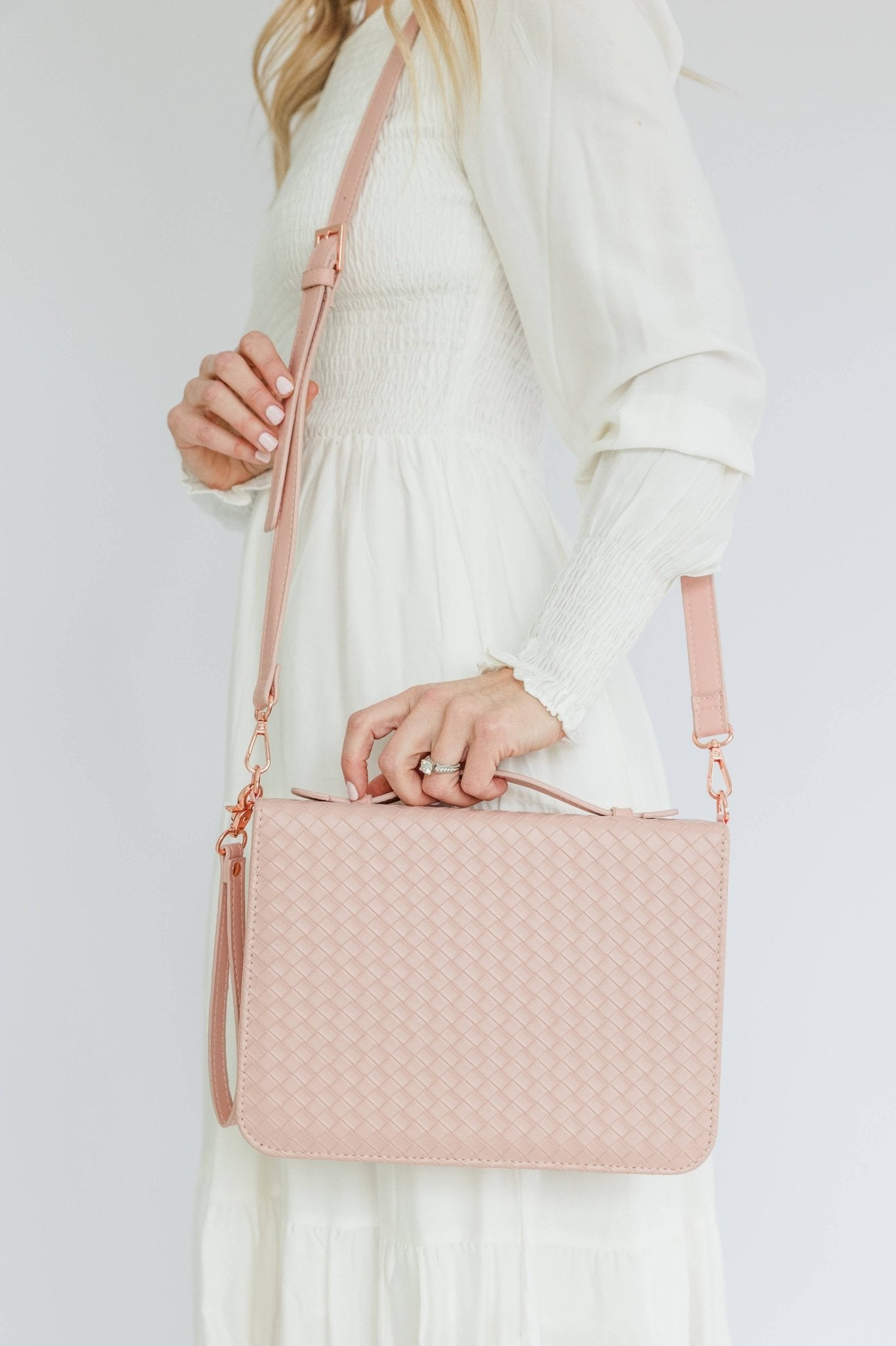 Crossbody Weave Bible Case - Blush - Ever, AJ - Gaines Jewelers