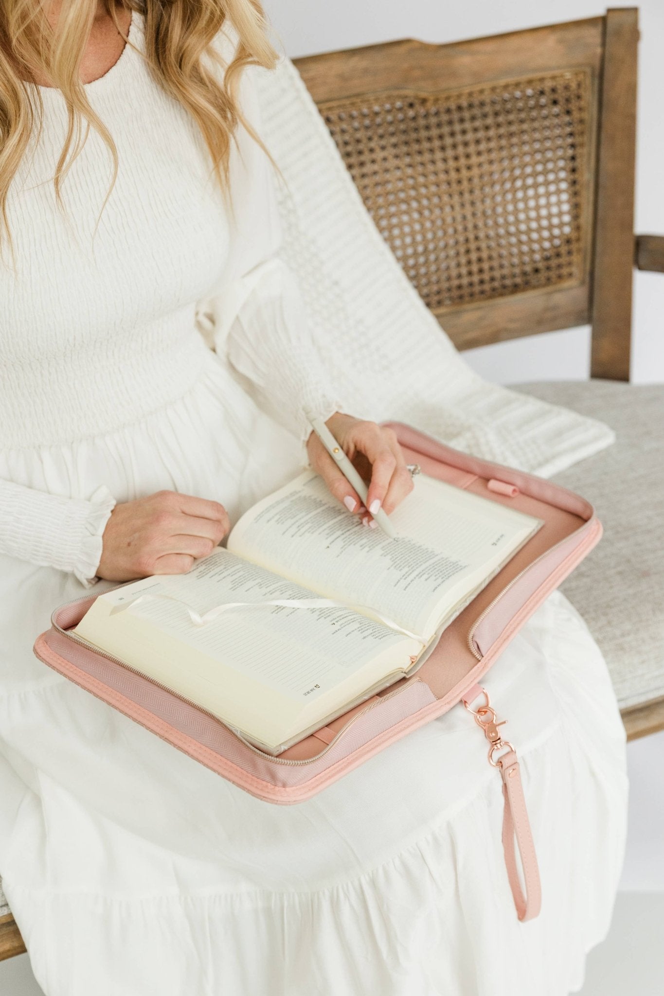 Crossbody Weave Bible Case - Blush - Ever, AJ - Gaines Jewelers