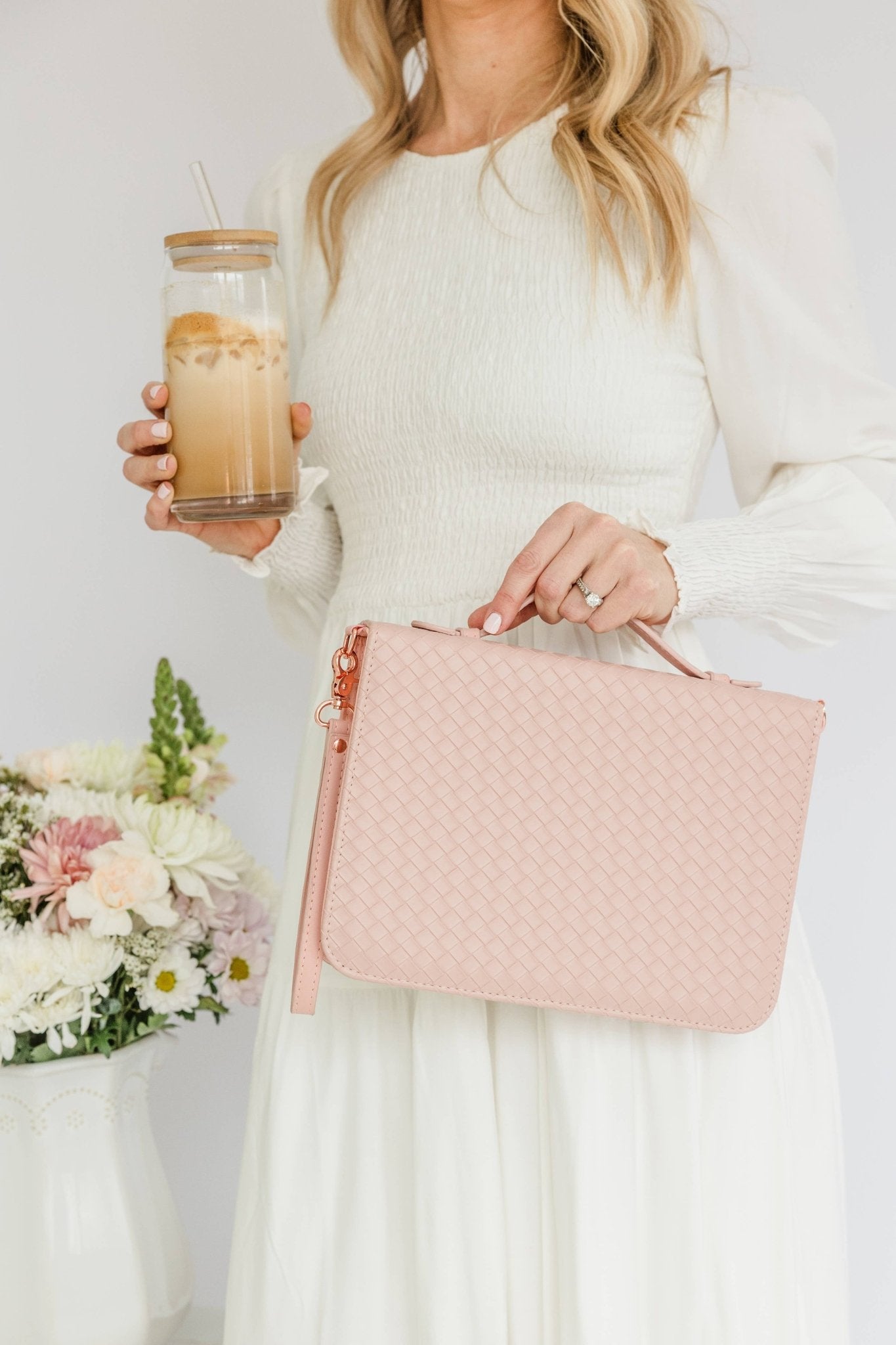 Crossbody Weave Bible Case - Blush - Ever, AJ - Gaines Jewelers