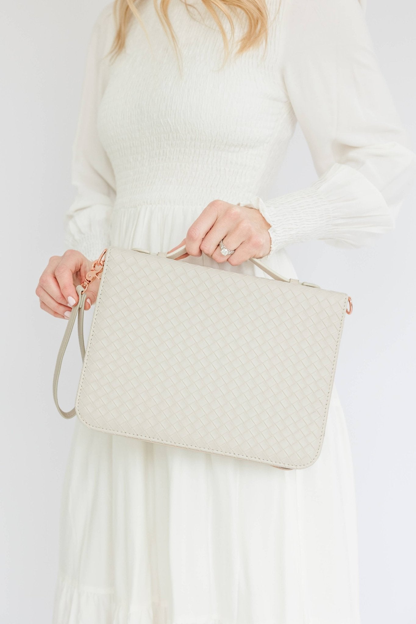 Crossbody Weave Bible Case - Pearl - Ever, AJ - Gaines Jewelers