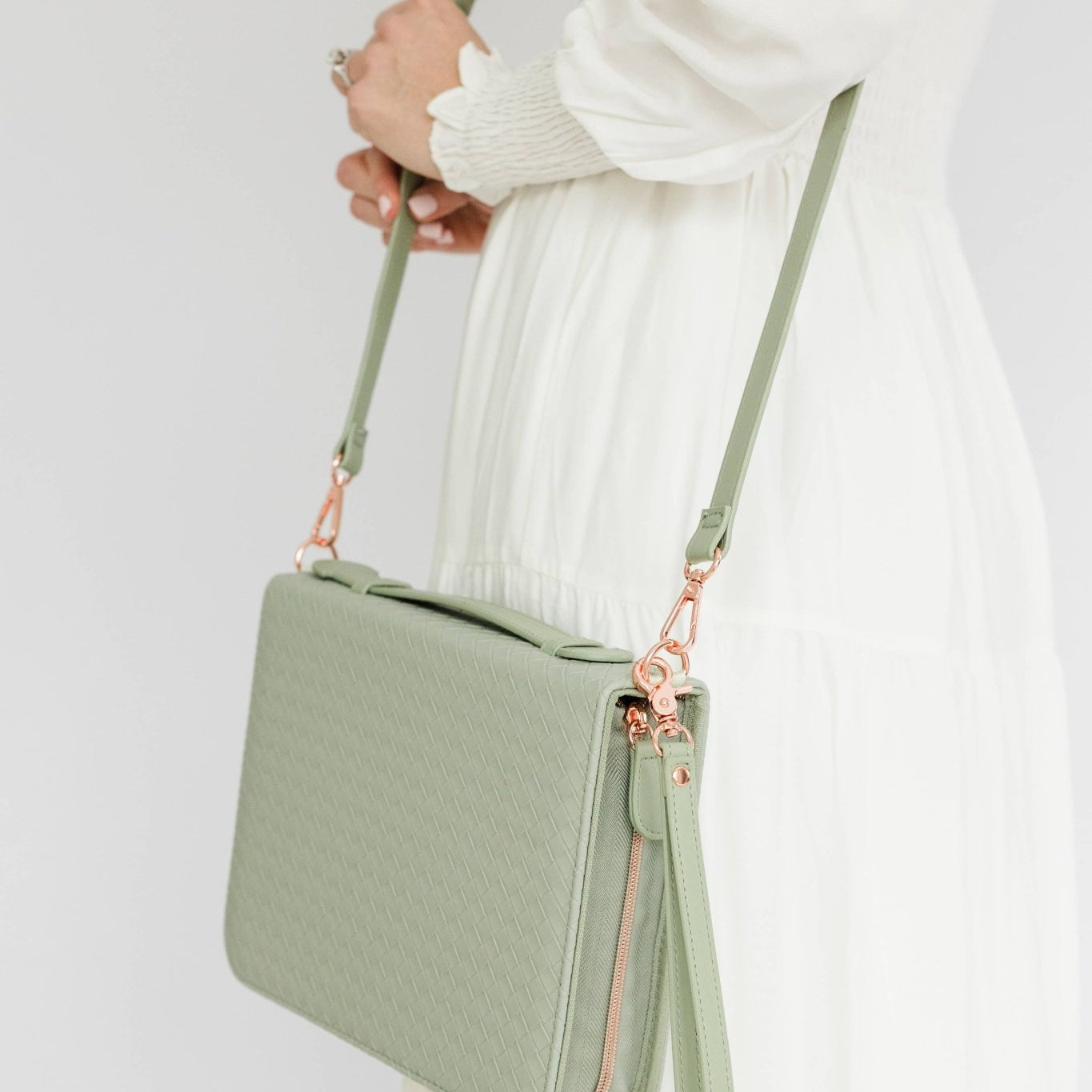 Crossbody Weave Bible Case - Sage - Ever, AJ - Gaines Jewelers