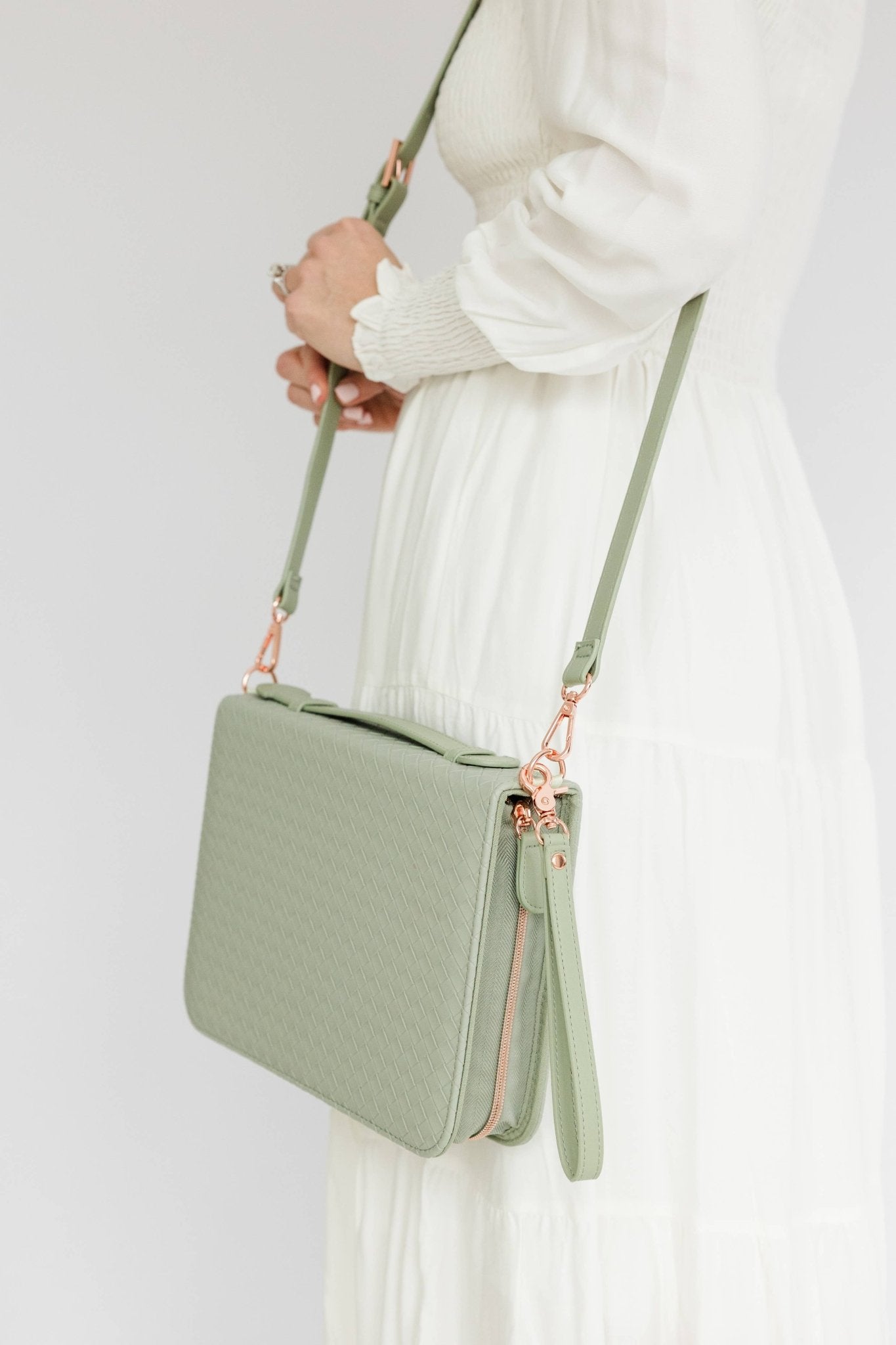 Crossbody Weave Bible Case - Sage - Ever, AJ - Gaines Jewelers