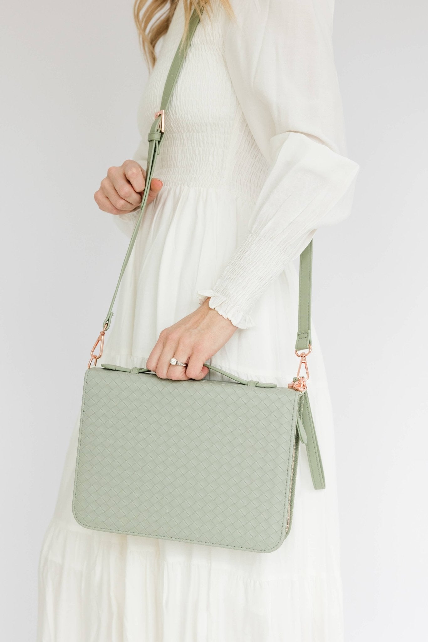 Crossbody Weave Bible Case - Sage - Ever, AJ - Gaines Jewelers