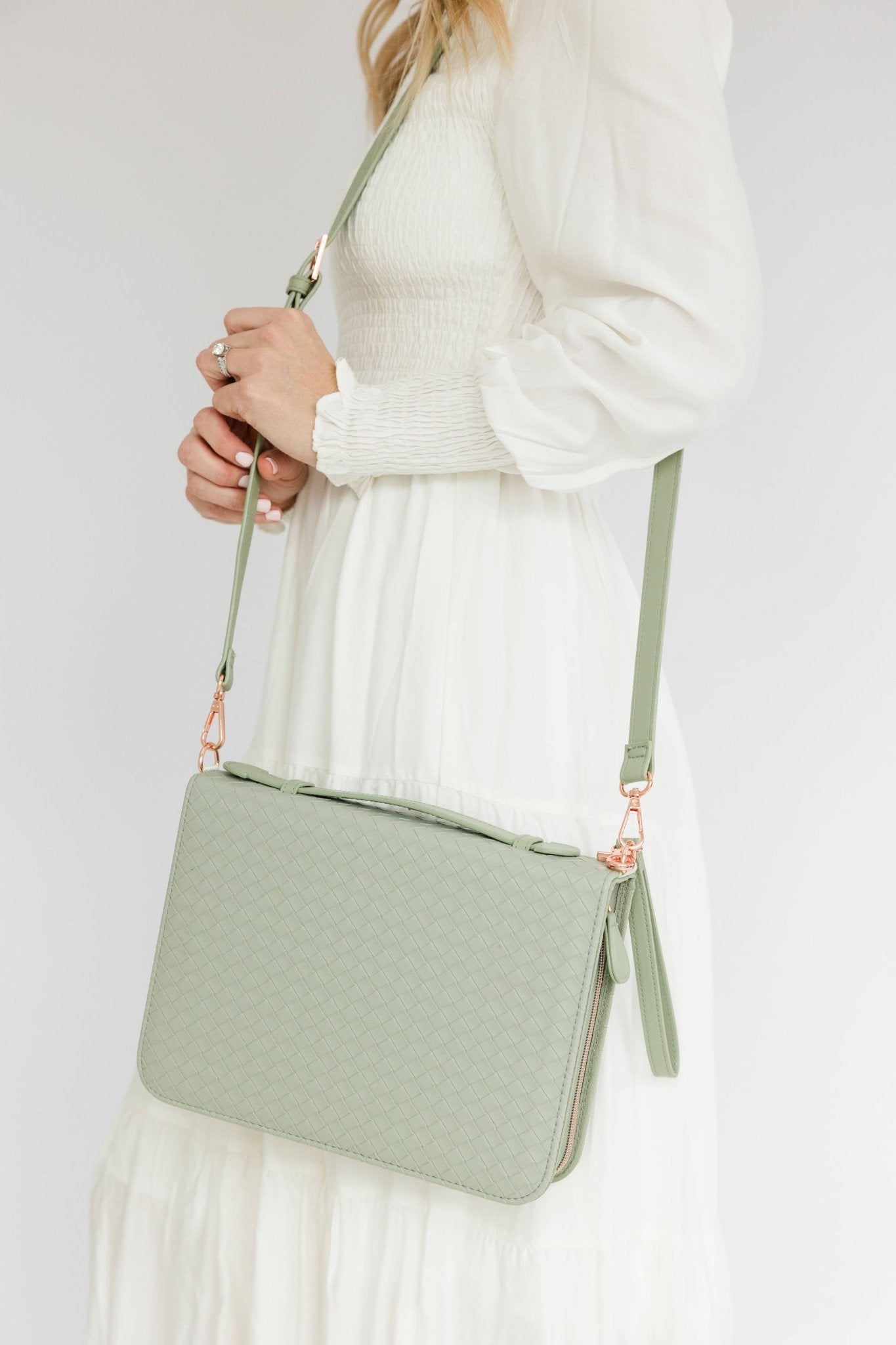 Crossbody Weave Bible Case - Sage - Ever, AJ - Gaines Jewelers