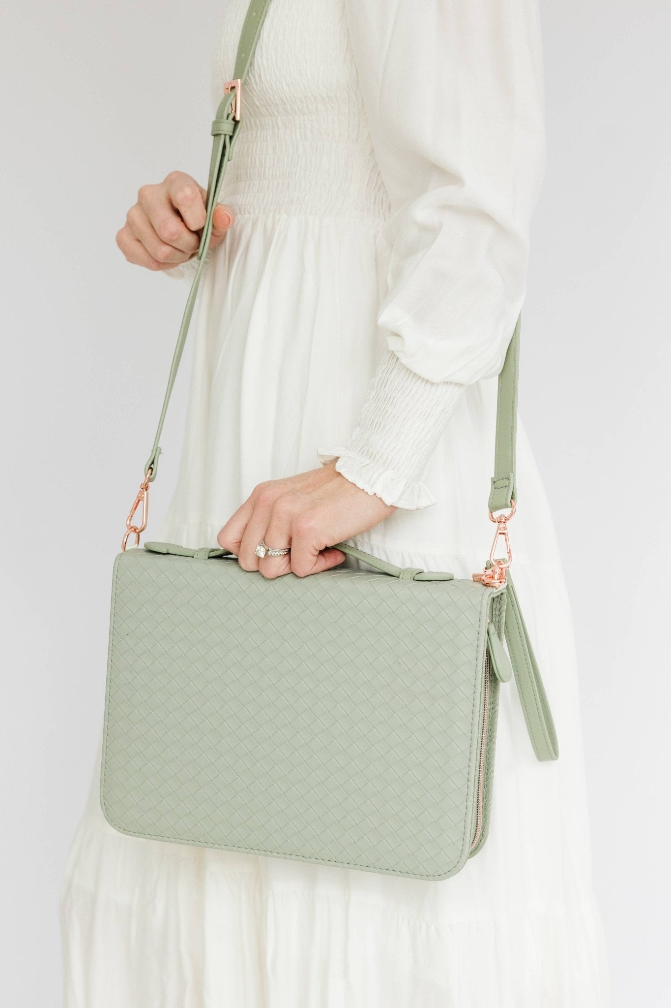 Crossbody Weave Bible Case - Sage - Ever, AJ - Gaines Jewelers