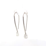 Cushion Cut Lab Diamond Drilled Drop Earring 14k White Gold - Reflection Diamonds - Gaines Jewelers