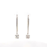 Cushion Cut Lab Diamond Drilled Drop Earring 14k White Gold - Reflection Diamonds - Gaines Jewelers