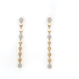 Dangle earrings accented with diamonds, straight line, in 14kt yellow gold by Bassali - Gaines Jewelers