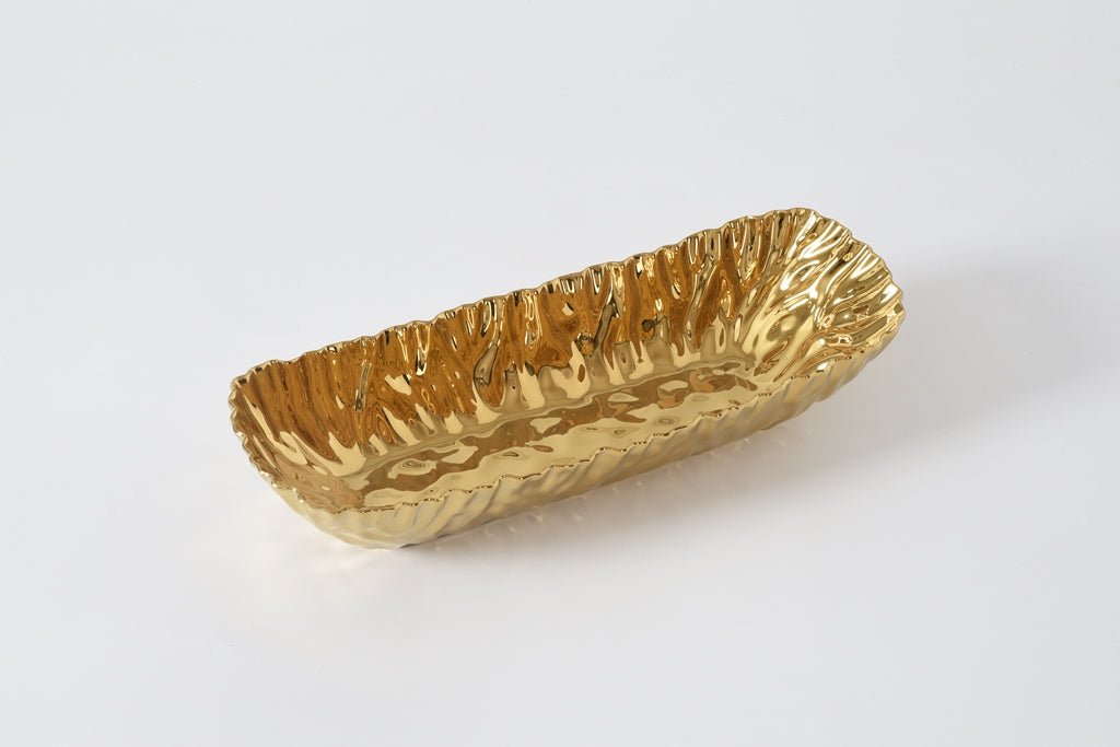 Deep Rectangular Server Mascali Bianca - Gold - Pampa Bay - Gaines Jewelers
