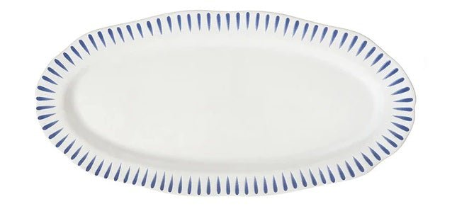 Delft Blue Sitio Stripe 15in Hostess Tray - Juliska - Gaines Jewelers