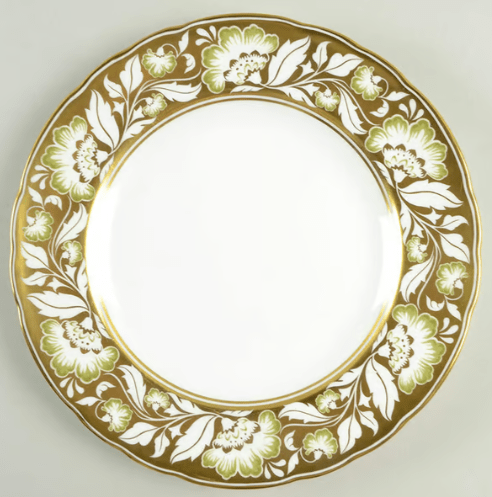 * Derby Panel Green Accent Salad Plate - Royal Crown Derby - Gaines Jewelers