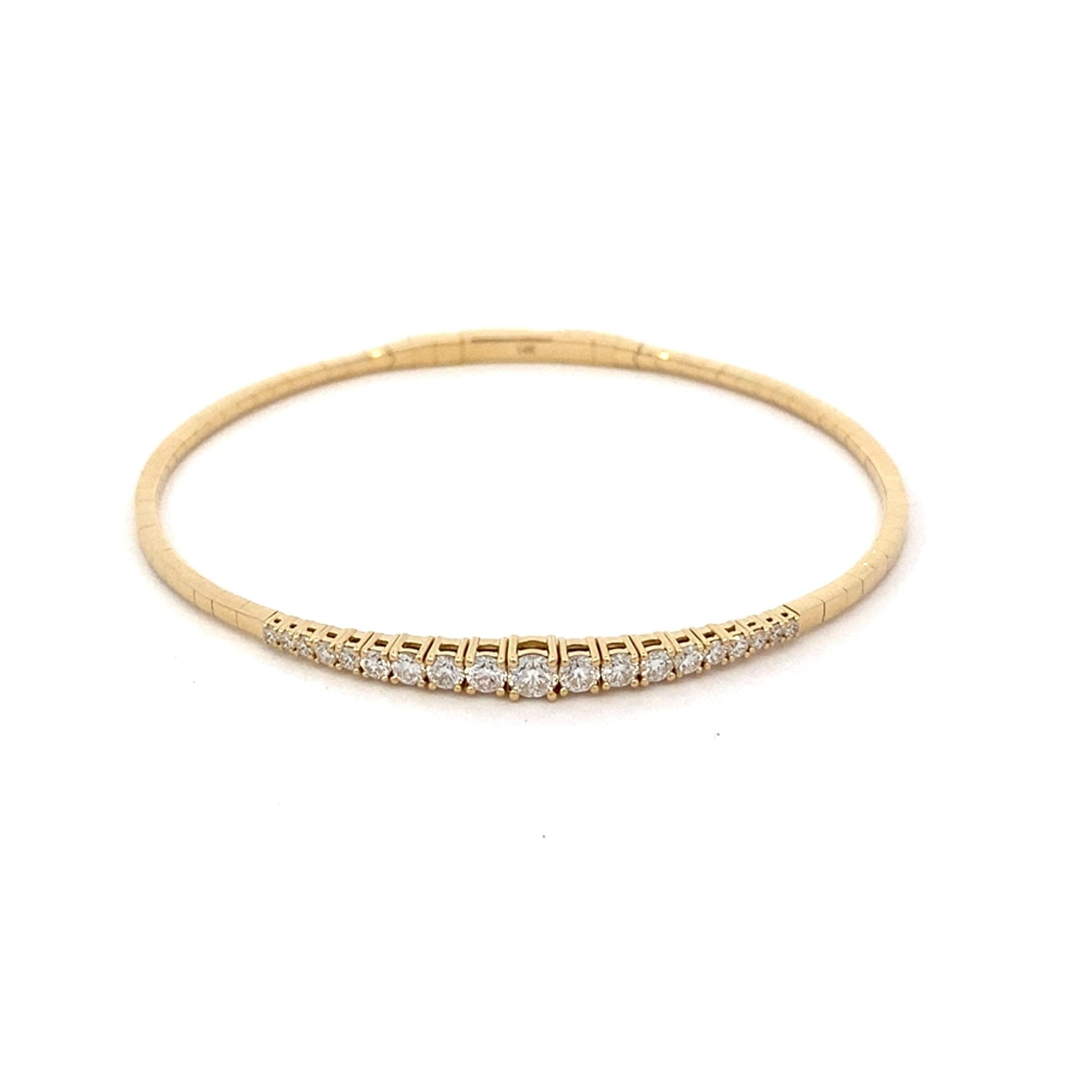 Diamond bangle bracelet with 19 diamonds=.91ct in 14kt yellow gold by Nemati - Gaines Jewelers