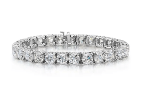 ****Diamond bracelet, tennis style 25.51ct 14kt white gold - Gaines Jewelers