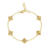 Diamond bracelet with 5 stations in 14kt yellow gold by Bassali - Gaines Jewelers