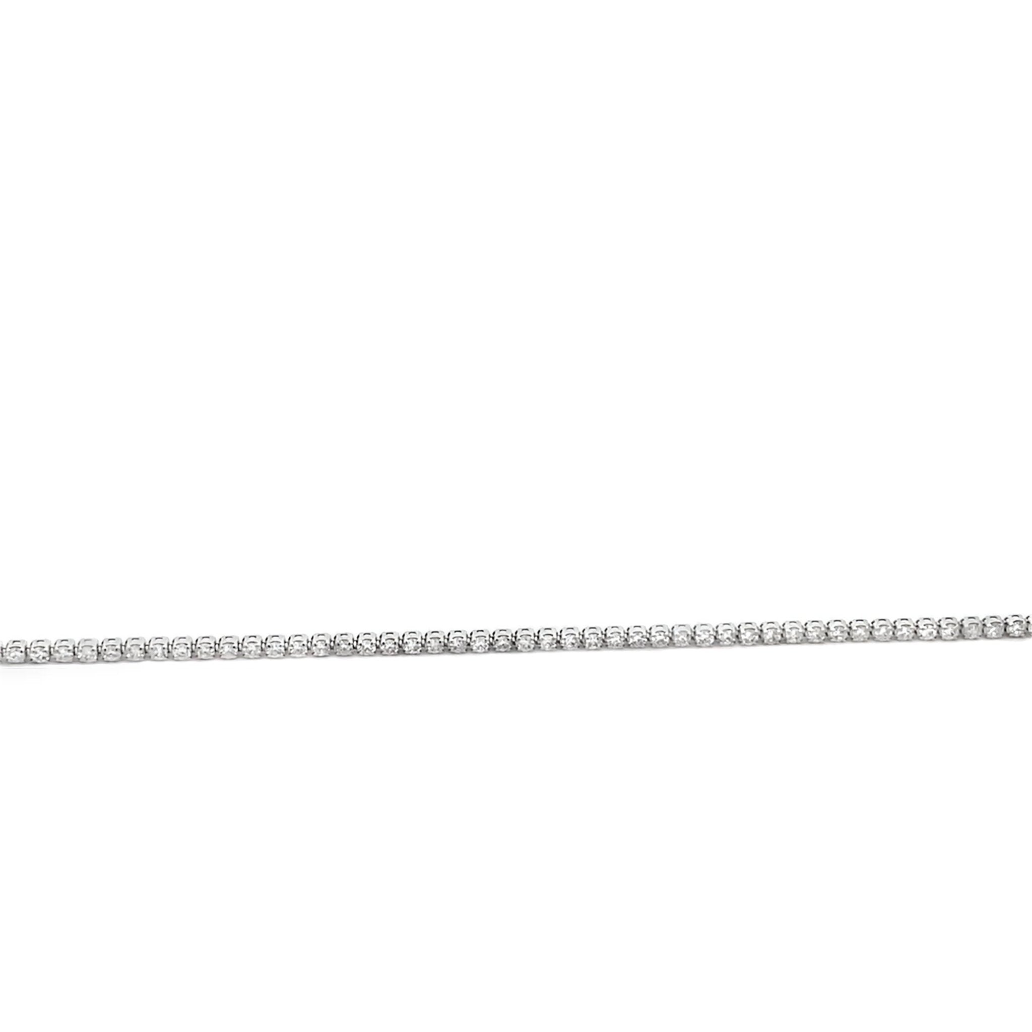 Diamond bracelet with small lab diamonds= 1.28ct, tennis style 14kt white gold - Gaines Jewelers