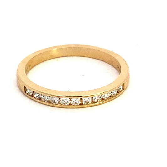 Diamond channel set anniversary band 14kt yellow gold - Gaines Jewelers