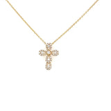 Diamond cross pendant with 51 diamonds=0.29ct 14 - 18kt yellow gold - Gaines Jewelers