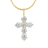 Diamond cross with 6 lab diamonds=3.05ct in 14kt yellow gold by Gaines Jewelers Exclusive - Gaines Jewelers