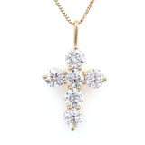 Diamond cross with 6 natural diamonds=3.01ct in 14kt yellow gold by Gaines Jewelers Exclusive - Gaines Jewelers