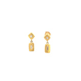 ****Diamond diamond earrings, hammered drops in 18kt yellow gold by Ronelli - Gaines Jewelers