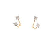 Diamond earrings, half hoop with split loop in 14kt yellow gold by Rego - Gaines Jewelers
