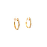 Diamond earrings small oval shape with 20 diamonds=0.30ct in 14kt yellow gold by Nemati - Gaines Jewelers