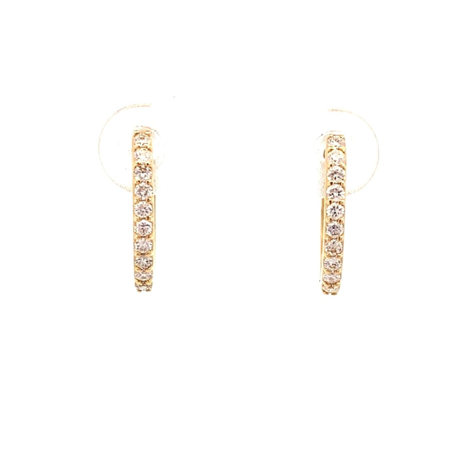 Diamond earrings small oval shape with 20 diamonds=0.30ct in 14kt yellow gold by Nemati - Gaines Jewelers