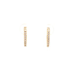Diamond earrings small oval shape with 20 diamonds=0.30ct in 14kt yellow gold by Nemati - Gaines Jewelers