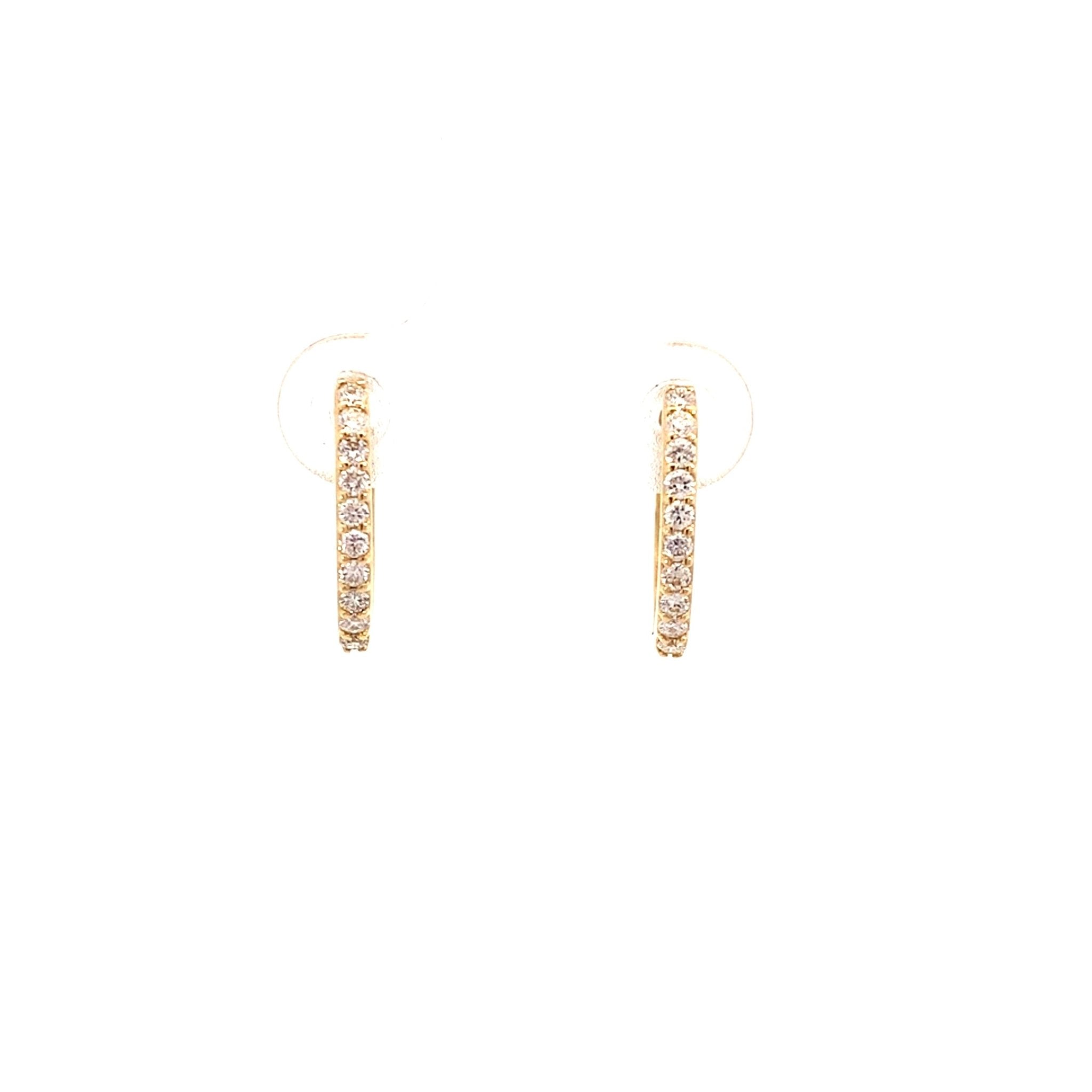 Diamond earrings small oval shape with 20 diamonds=0.30ct in 14kt yellow gold by Nemati - Gaines Jewelers
