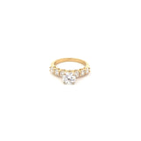 Diamond engagement ring 6 natural diamond sides, lab center=1.04ct 14kt yellow gold - Gaines Jewelers