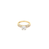 Diamond engagement ring 6 side diamond with a center round 1.02ct 14kt yellow gold - Gaines Jewelers