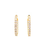 Diamond hoop earrings, inside out, oval with 40 diamonds=3.09ct in 14kt yellow gold by Nemati - Gaines Jewelers