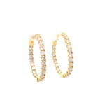 Diamond hoop earrings, inside out, oval with 40 diamonds=3.09ct in 14kt yellow gold by Nemati - Gaines Jewelers