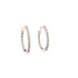 Diamond hoop earrings, inside - out with 32 diamonds=1.06ct in 14kt white gold by Nemati - Gaines Jewelers