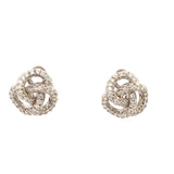 Diamond knot earrings, total weight=2.34ct, 14kt white gold by Raymond Mazza - Gaines Jewelers
