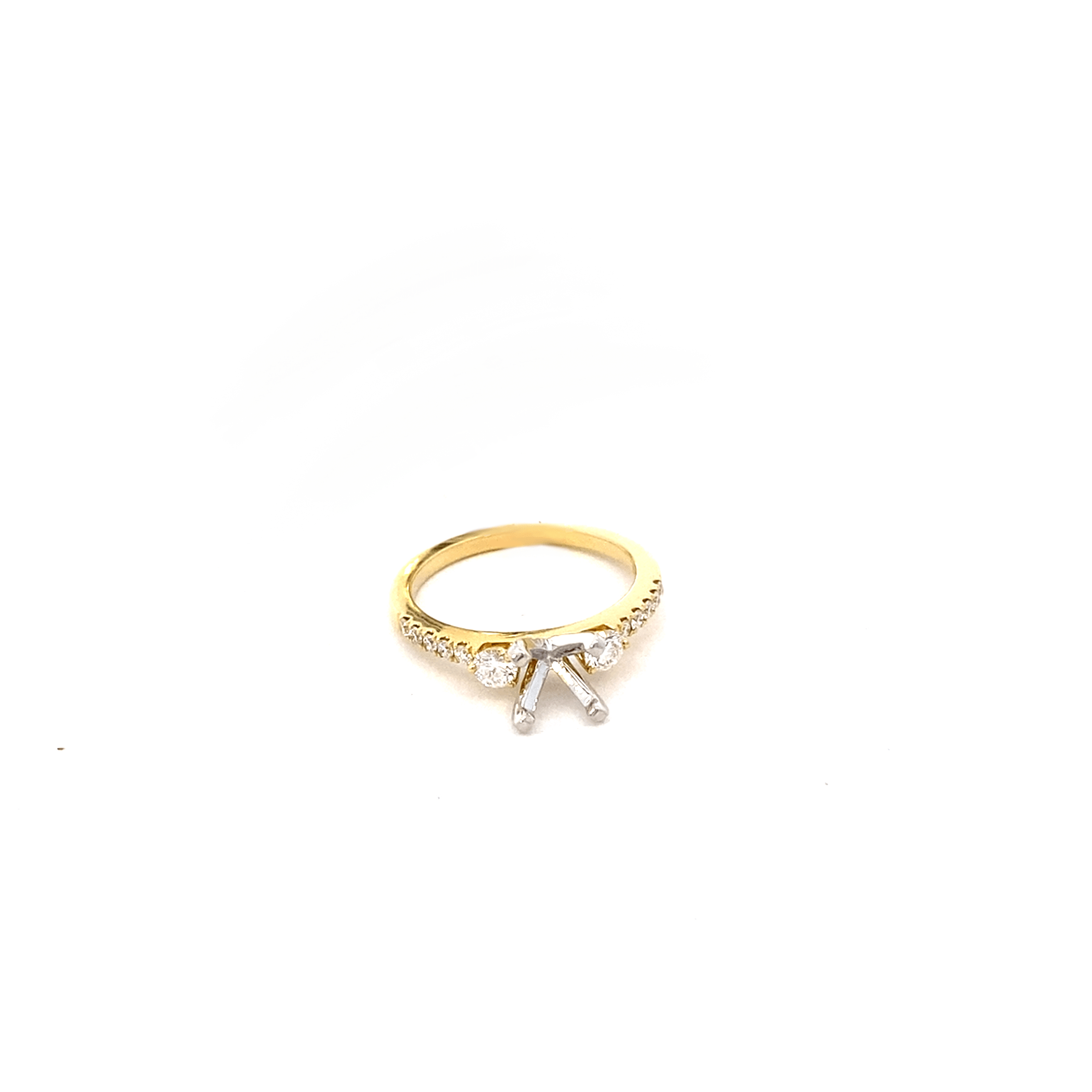 Diamond ring mounting with diamond shank in 14kt yellow gold by Nemati - Gaines Jewelers
